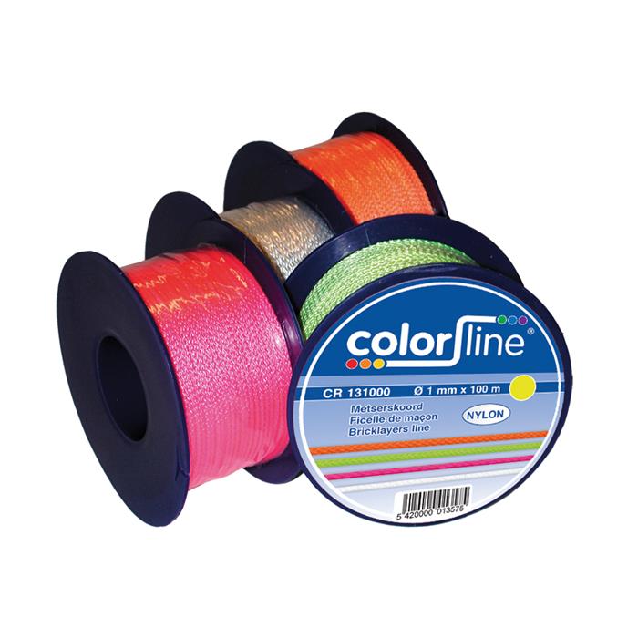 COLOR LINE - Ficelle de maçon 1 mm x 50 m - NYLON - jaune fluo